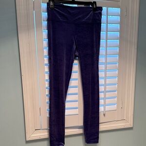 Athleta Deep Purple Velvet Leggings